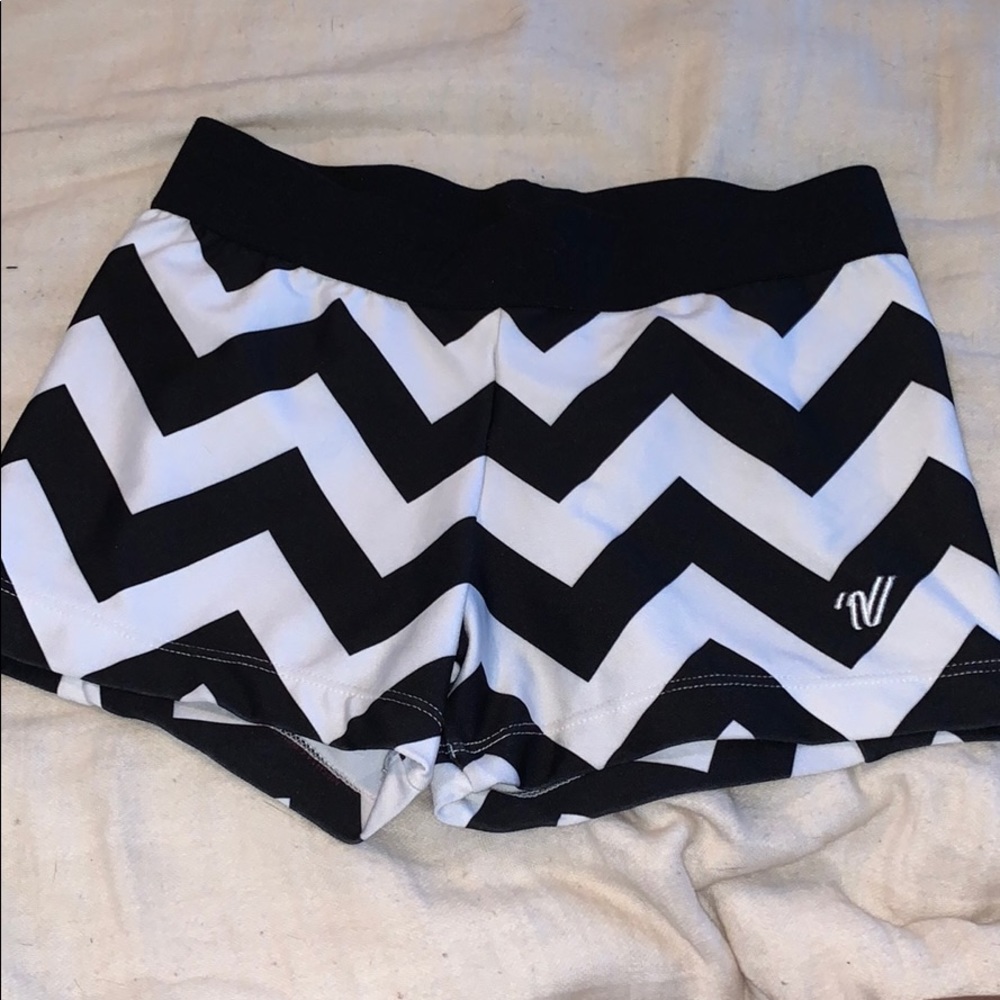 black and white spandex shorts